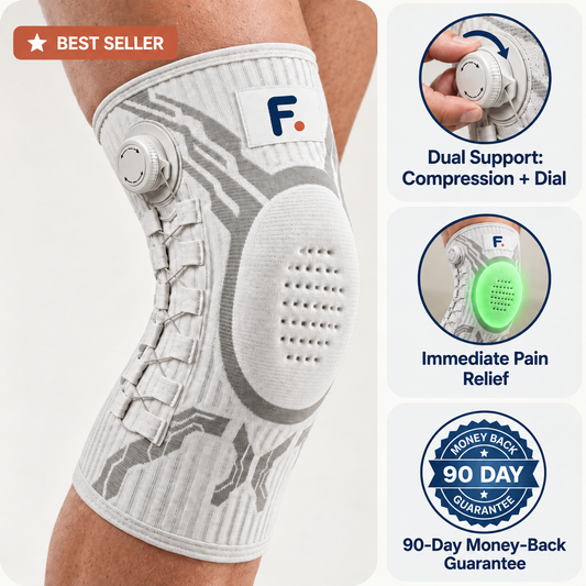Fitmina Dial Knee Sleeve - best seller, dual support compression + dial