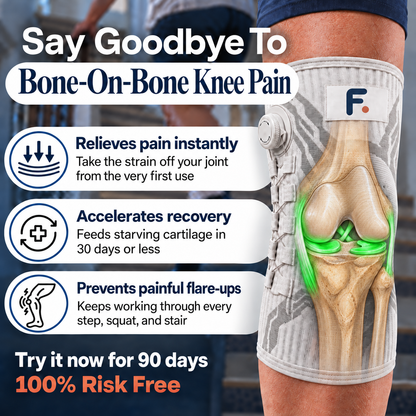 Say goodbye to bone-on-bone knee pain - Fitmina Dial Knee Sleeve